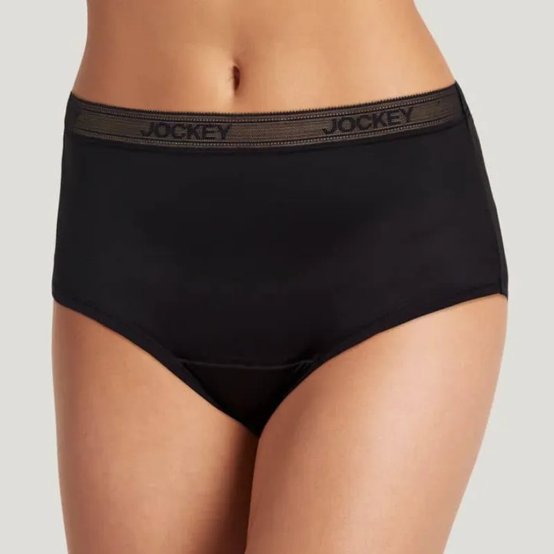 Jockey Worry Free Microfiber Period Brief Black
