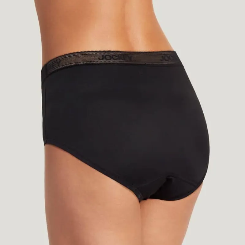 Jockey Worry Free Microfiber Period Brief Black