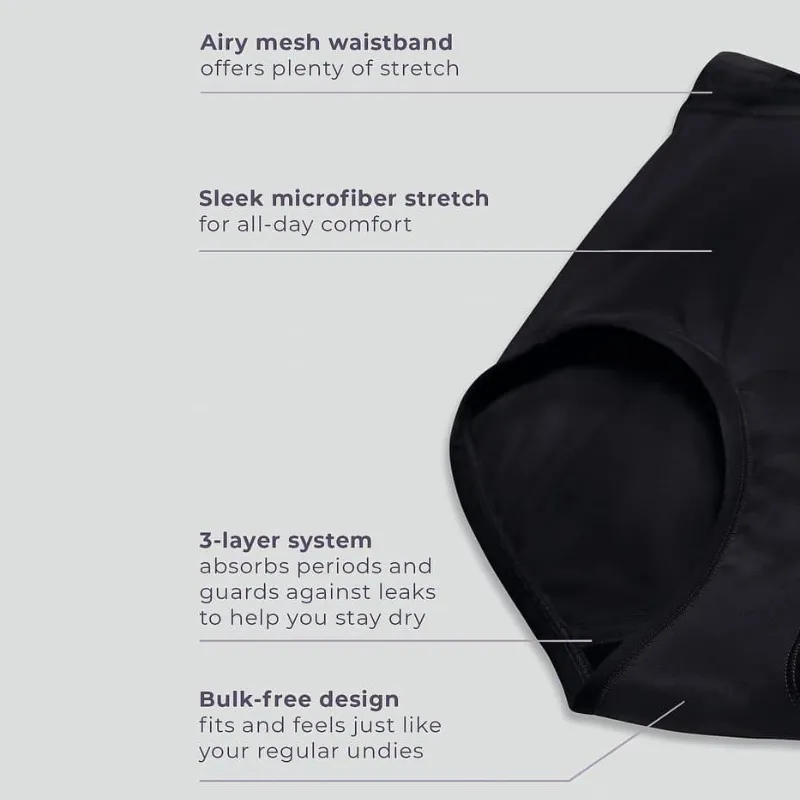 Jockey Worry Free Microfiber Period Brief Black