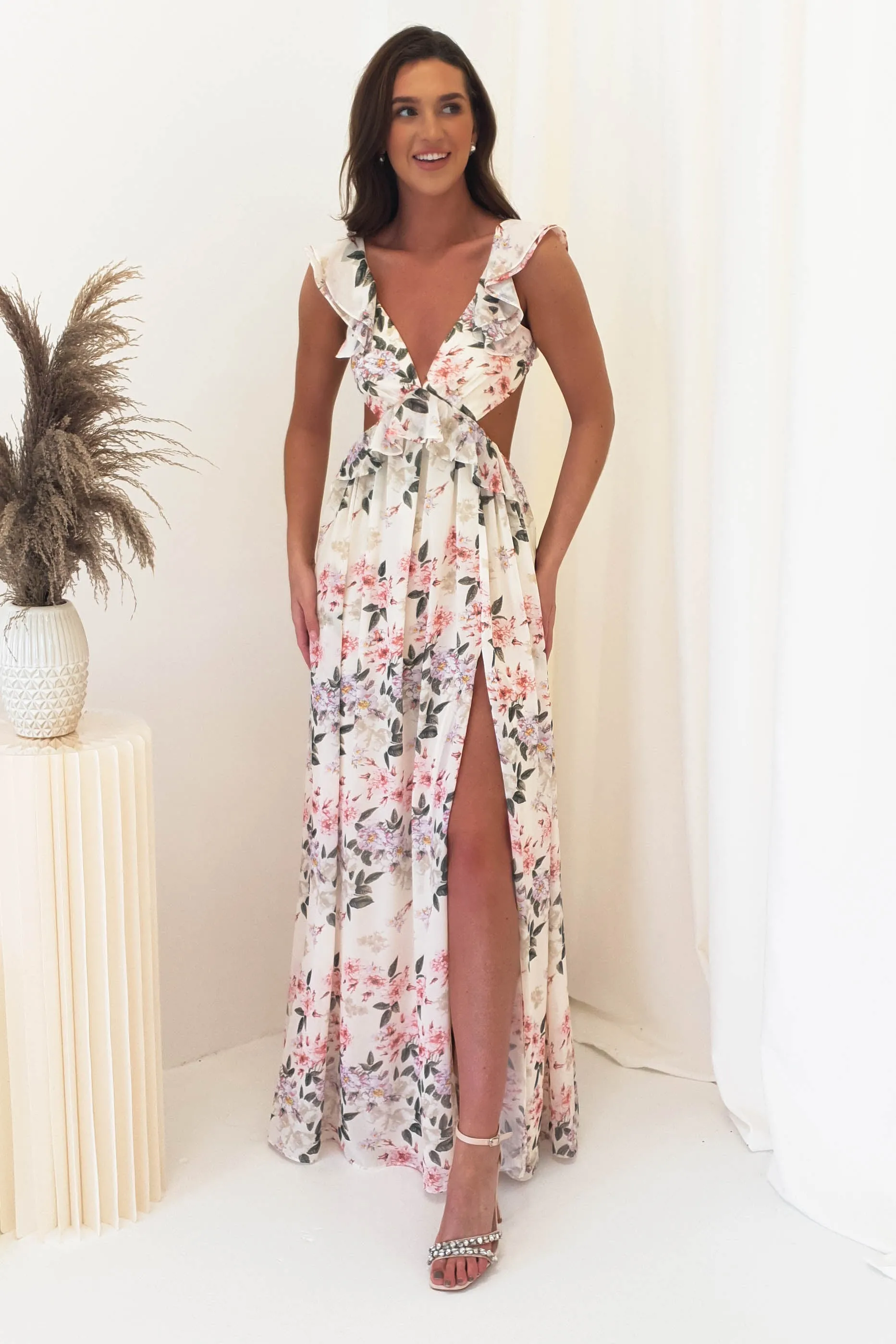 Keegan Floral Maxi Dress | Cream