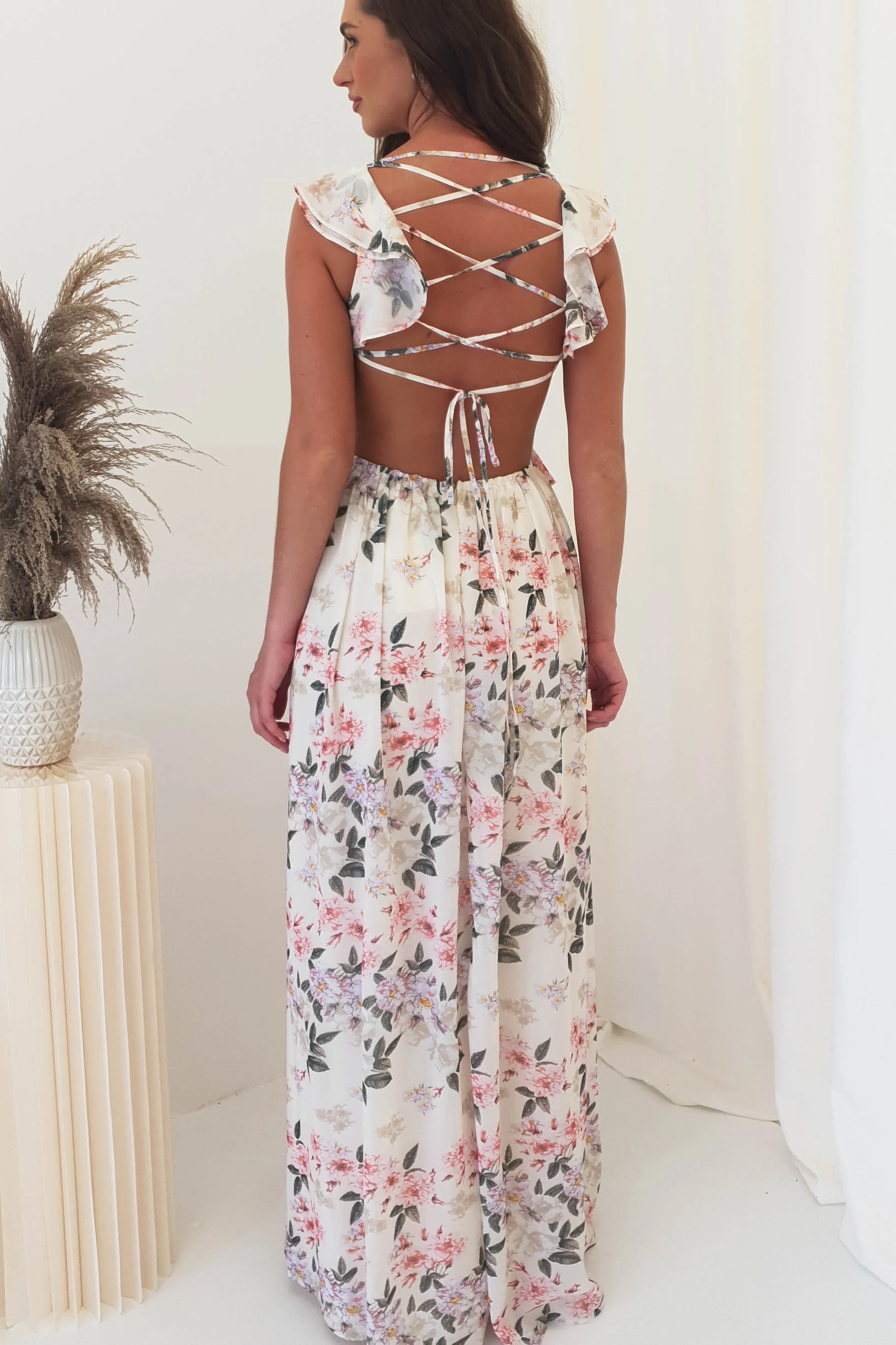 Keegan Floral Maxi Dress | Cream