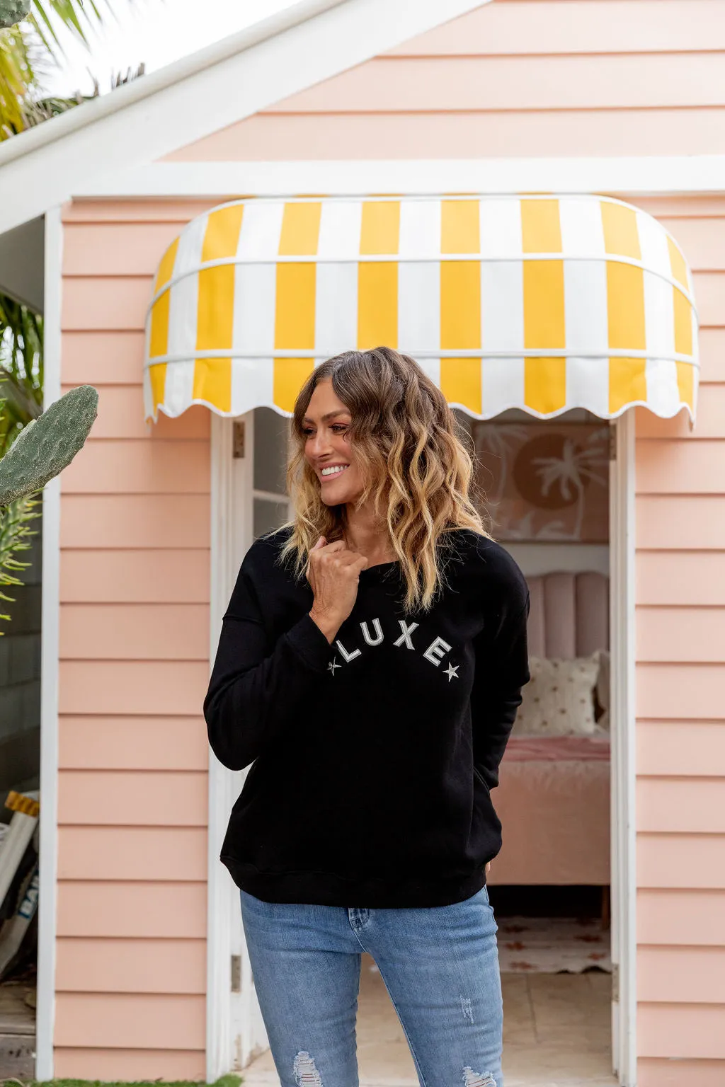 Luxe Crew Jumper in Black