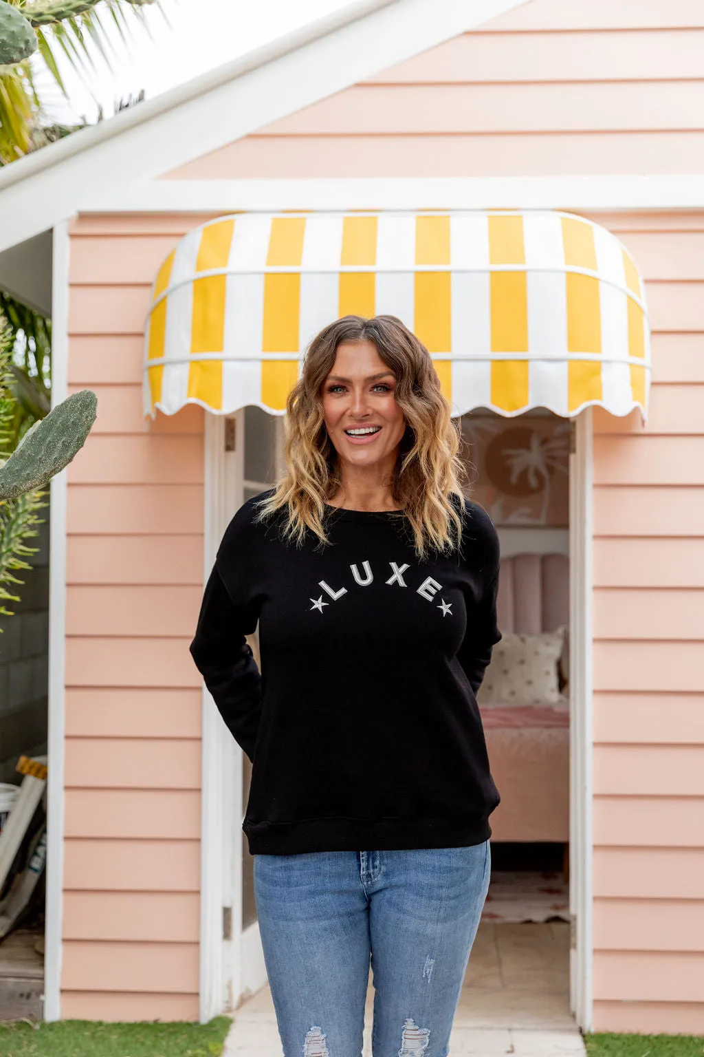 Luxe Crew Jumper in Black
