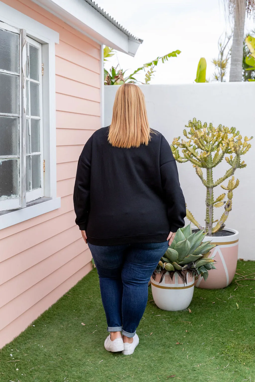 Luxe Crew Jumper in Black
