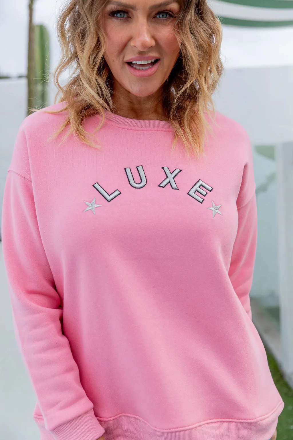 Luxe Crew Jumper in Pink