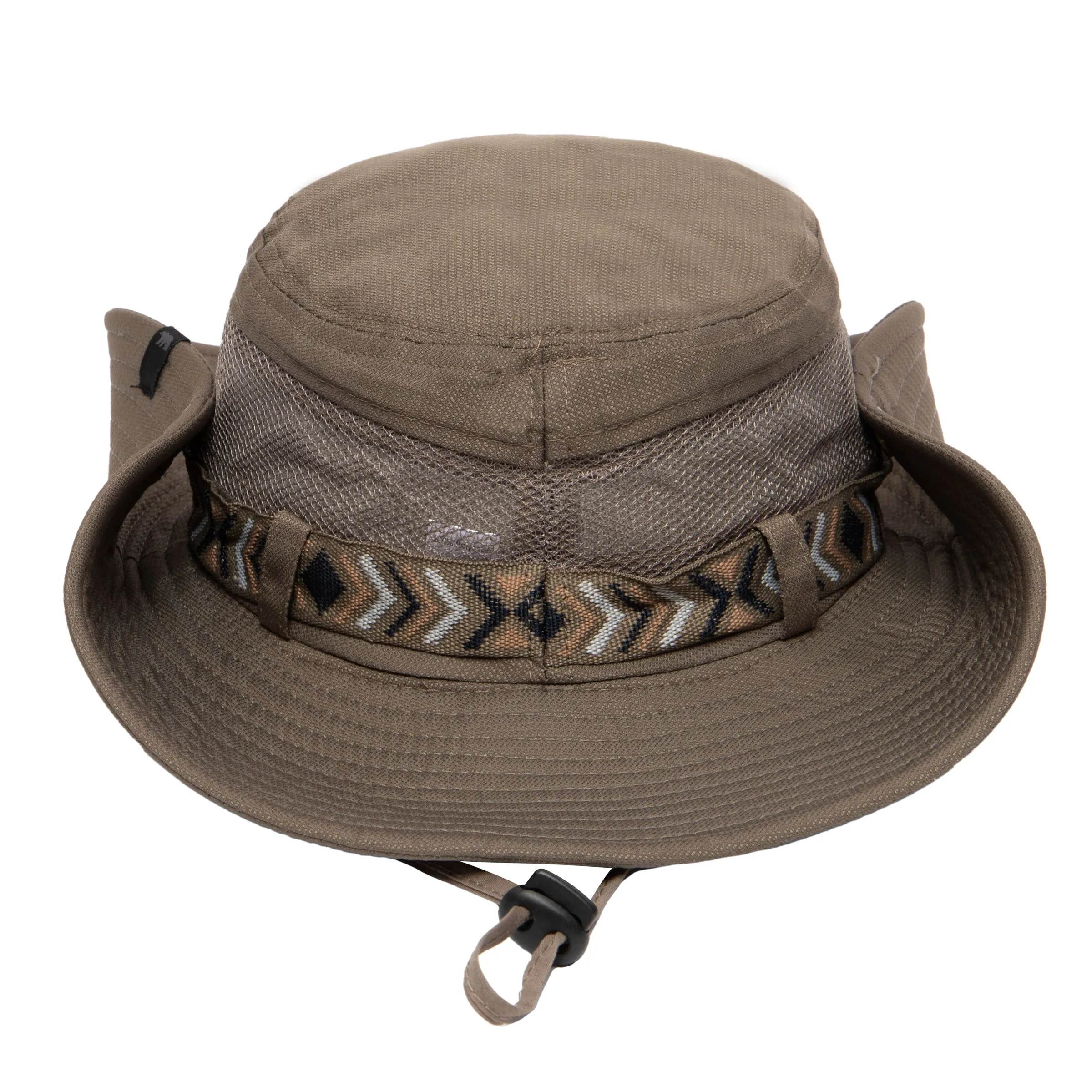 Men's Floatable Wide Brim Sun Hat With Jacquard Trim