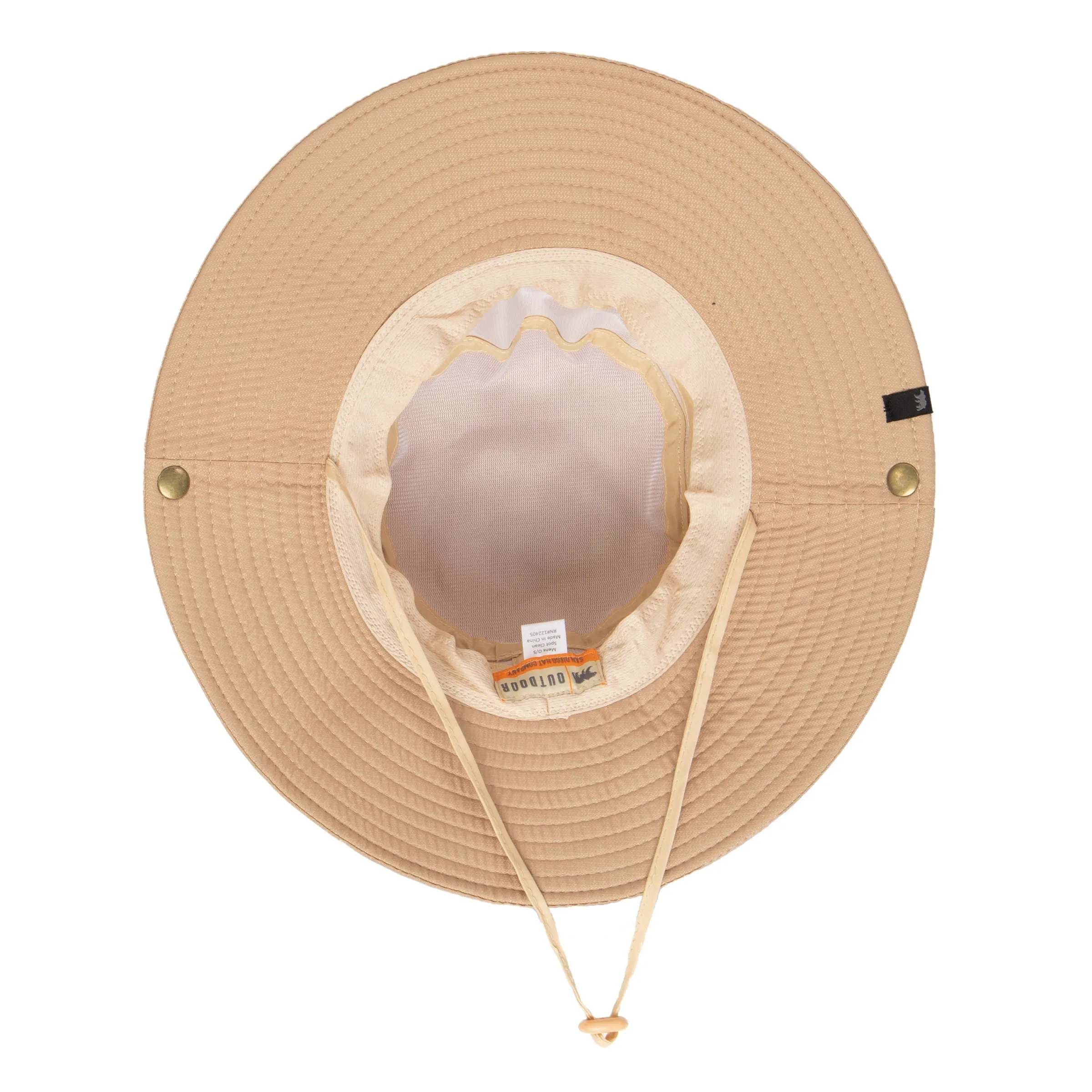 Men's Floatable Wide Brim Sun Hat With Jacquard Trim