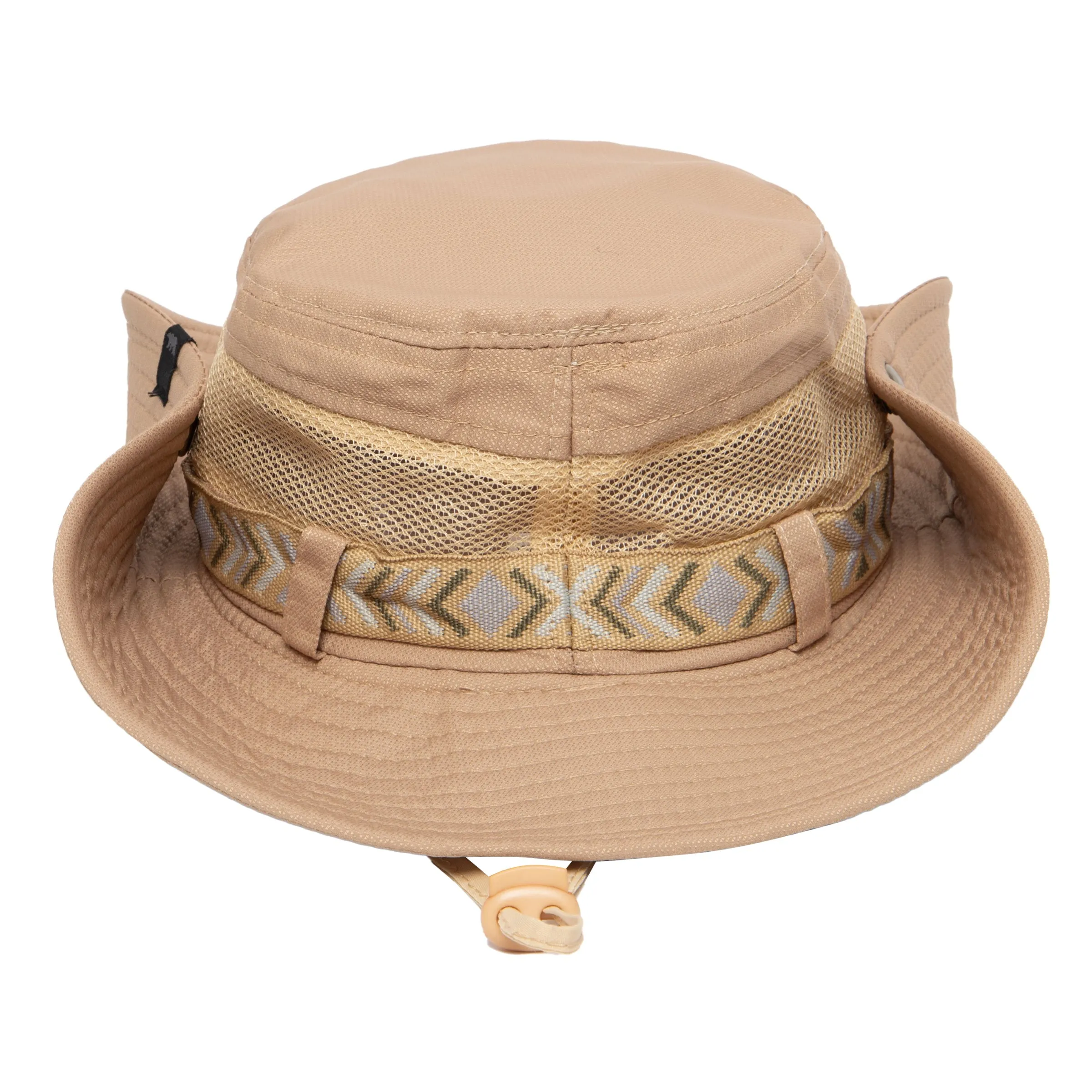 Men's Floatable Wide Brim Sun Hat With Jacquard Trim