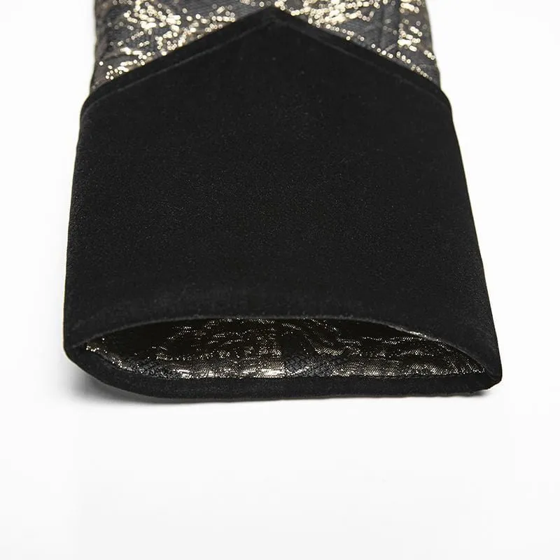 Men's Goth Floral Jacquard Dovetail Coat Golden