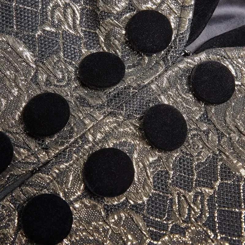 Men's Goth Floral Jacquard Dovetail Coat Golden