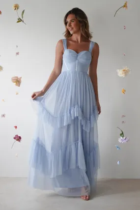 Palama Shimmer Tulle Maxi Dress | Blue