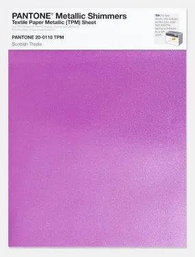 Pantone Metallic Shimmers Textile Paper Metallic Sheet 20-0118 Scottish Thistle