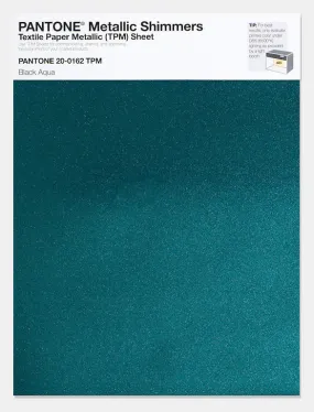 Pantone Metallic Shimmers Textile Paper Metallic Sheet 20-0162 Black Aqua