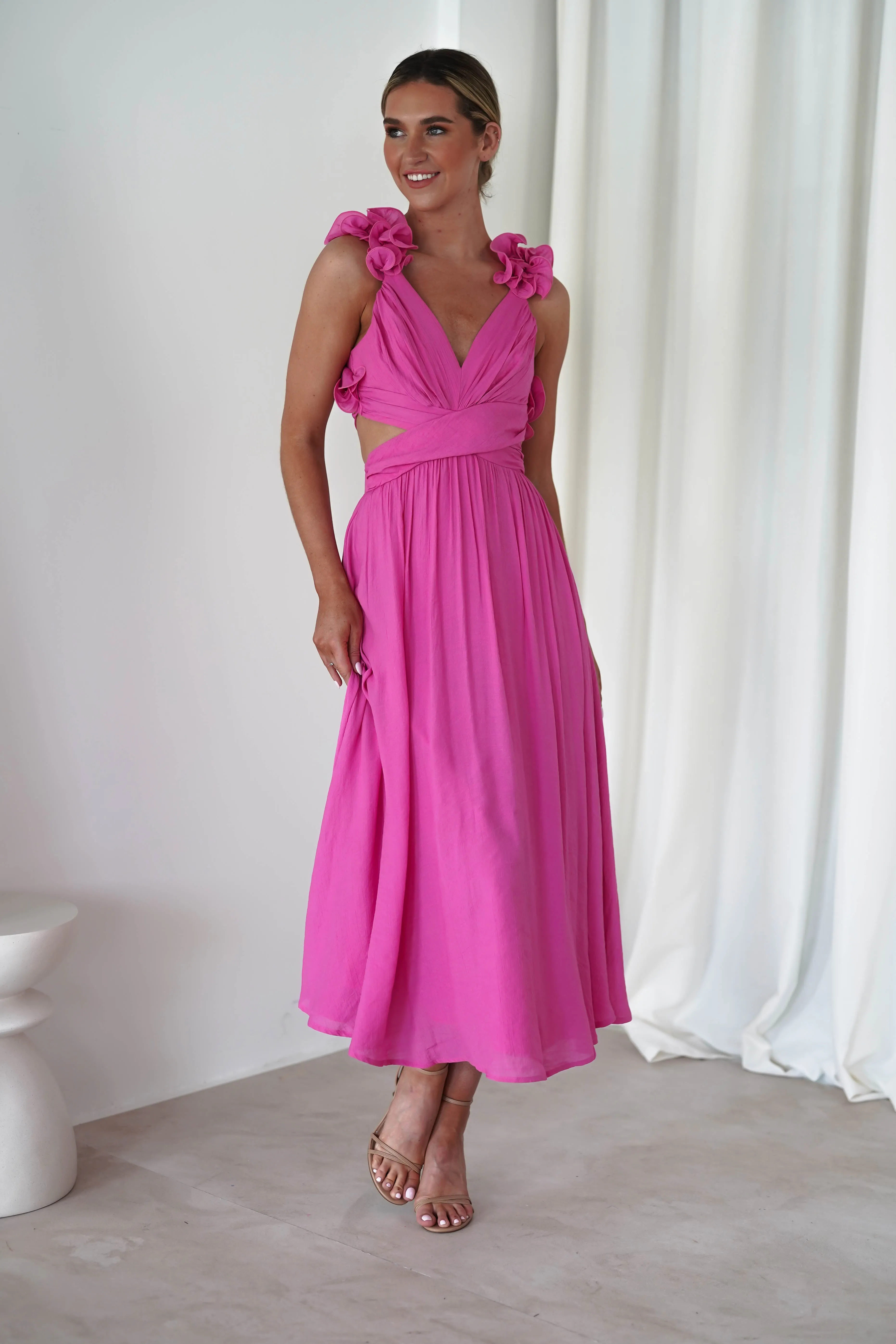 Phoebe Midaxi Dress | Hot Pink