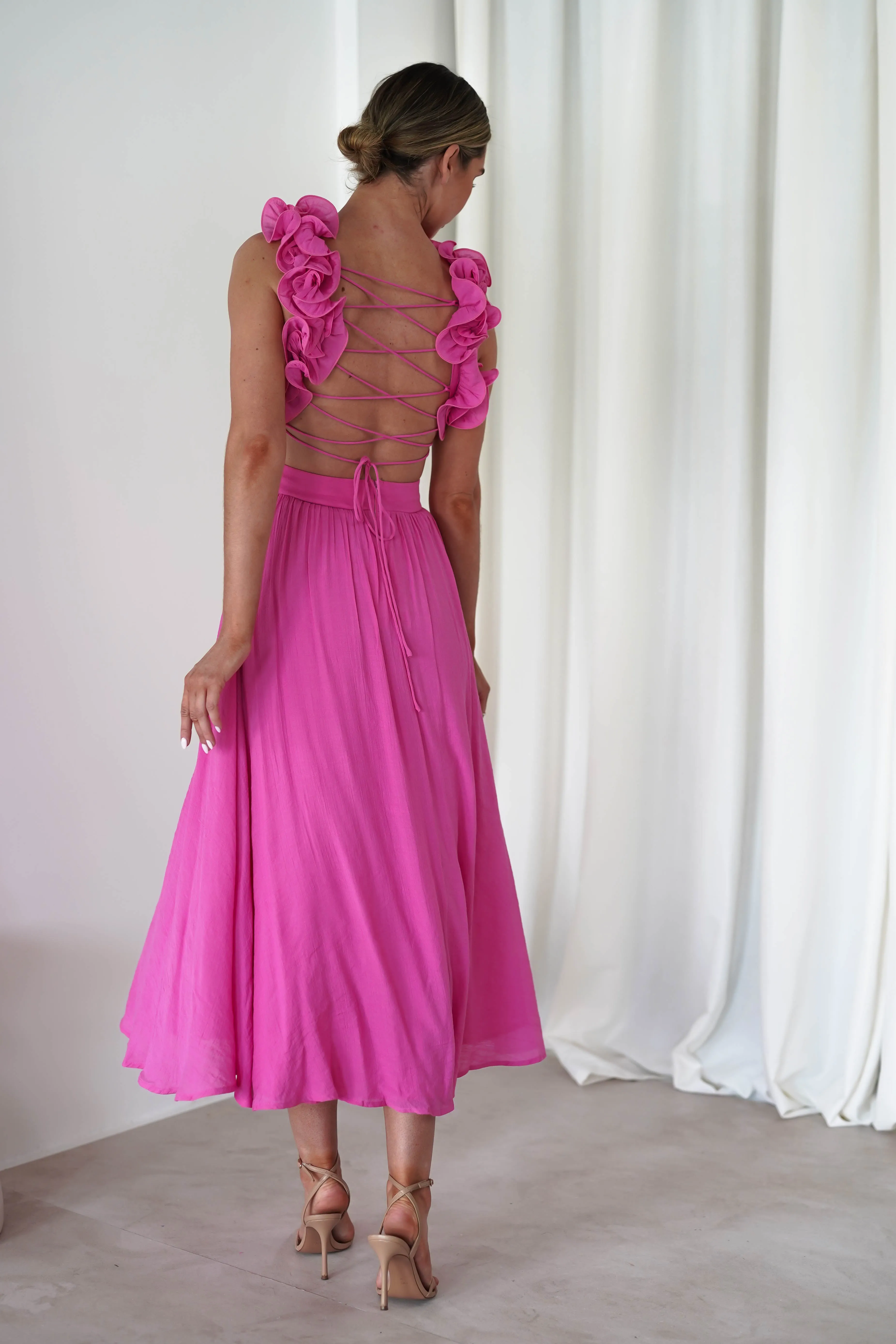 Phoebe Midaxi Dress | Hot Pink