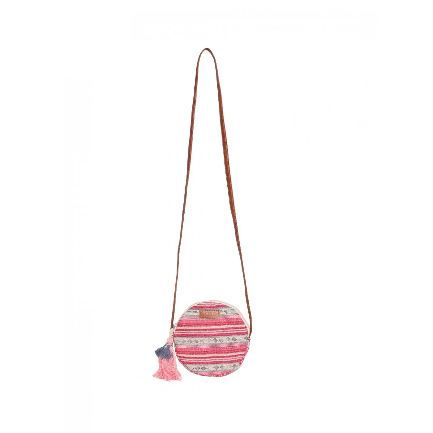 Pink Jacquard Womens Sling Bag Medium Size