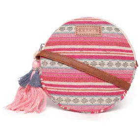 Pink Jacquard Womens Sling Bag Medium Size