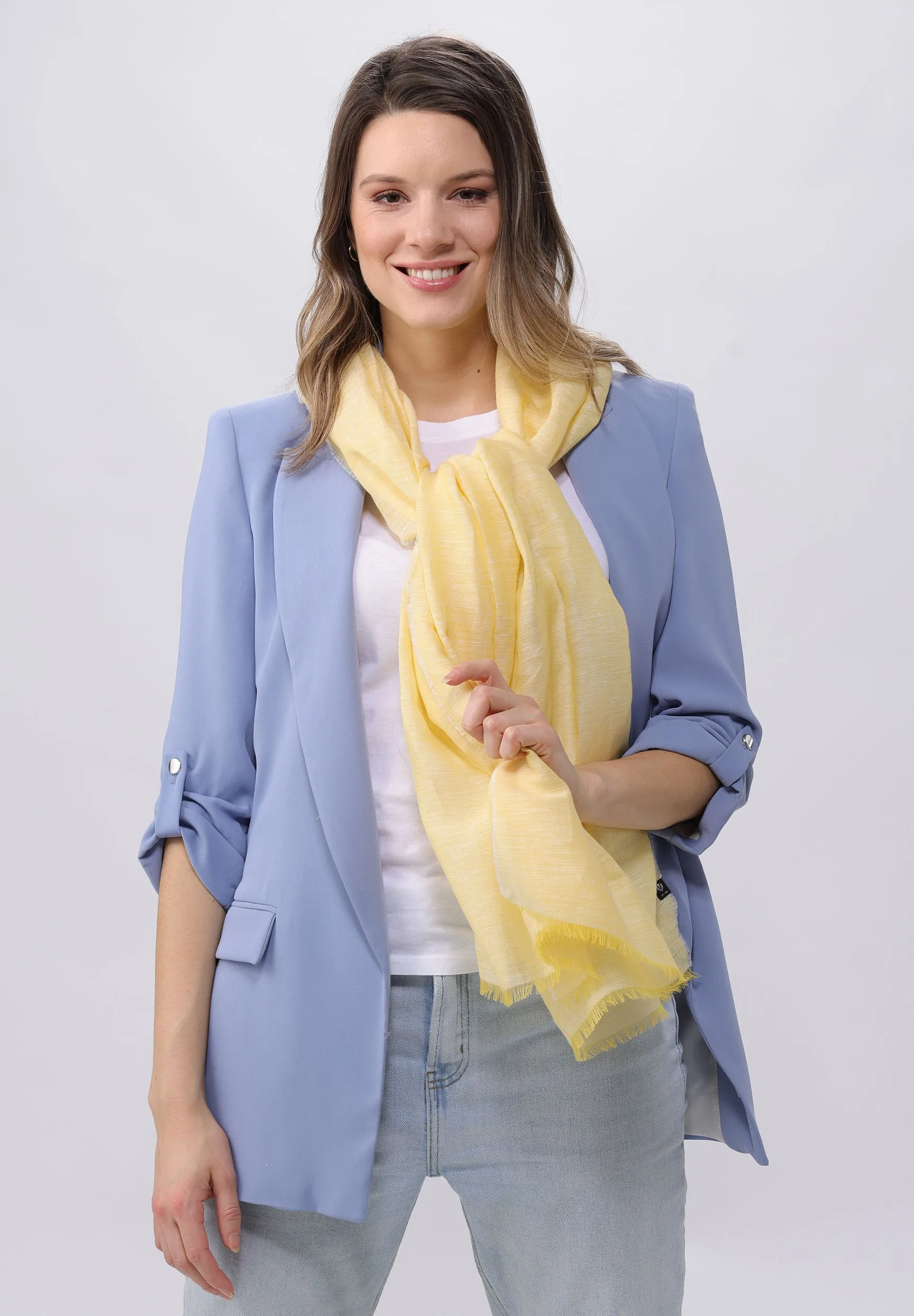Solid Slub Hemp Cotton Scarf