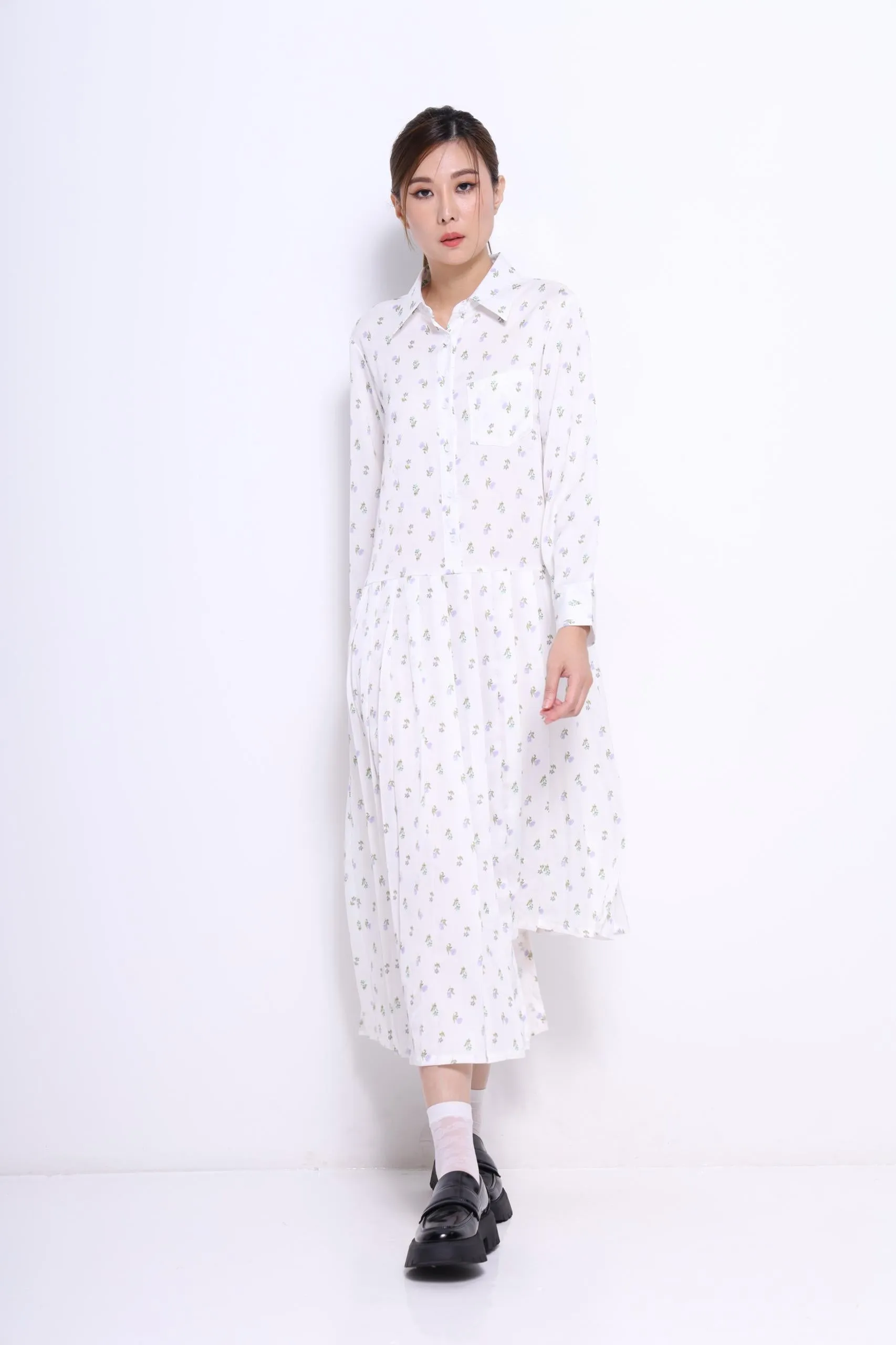 Tanya Drop Waist Shirt Dress