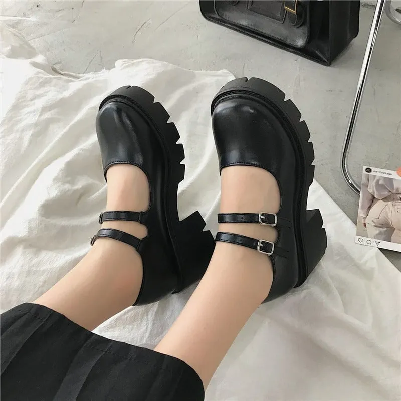 Vintage Girls High Heel Student Shoes