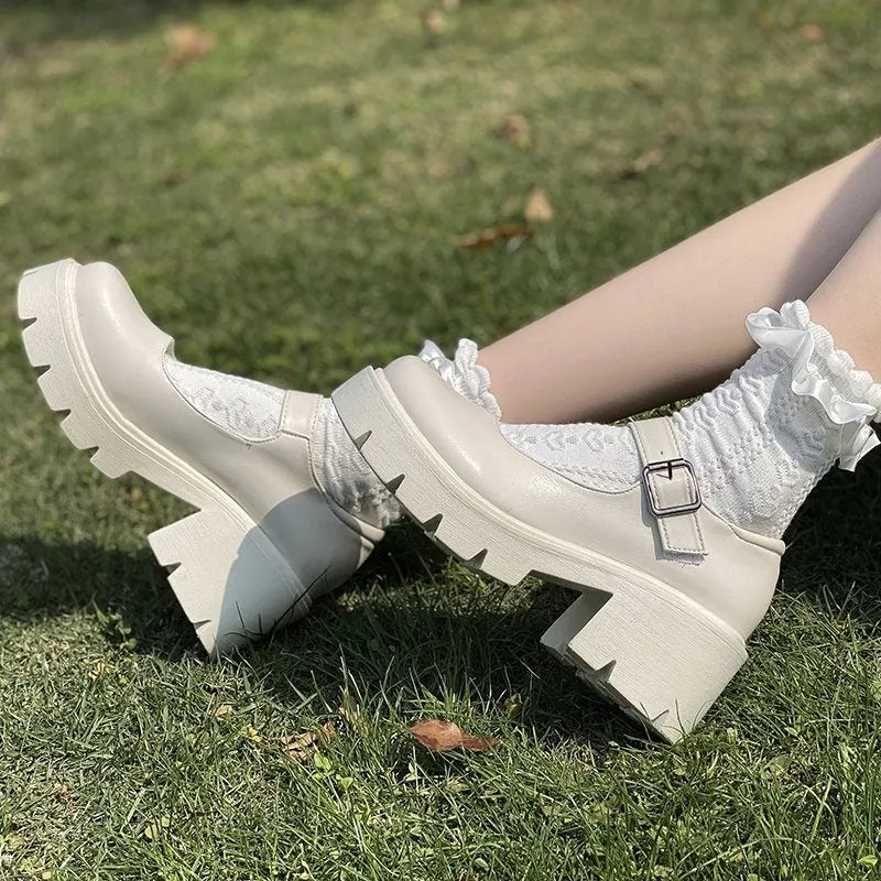 Vintage Girls High Heel Student Shoes