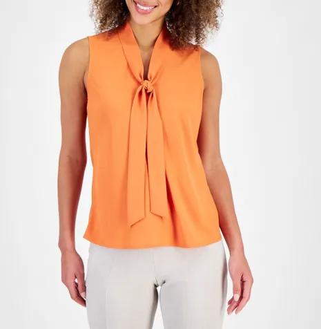 Women's Sleeveless Tie-Neck Top