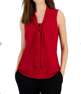 Women's Sleeveless Tie-Neck Top