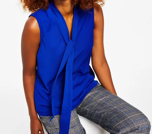 Women's Sleeveless Tie-Neck Top